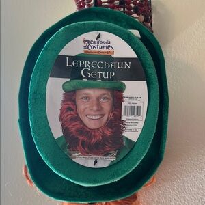 California Costumes Green Leprechaun  hat and attached beard